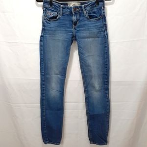 Hollister Jeans Juniors Size 3 Blue Skinny Low Rise Denim Pants Medium Wash